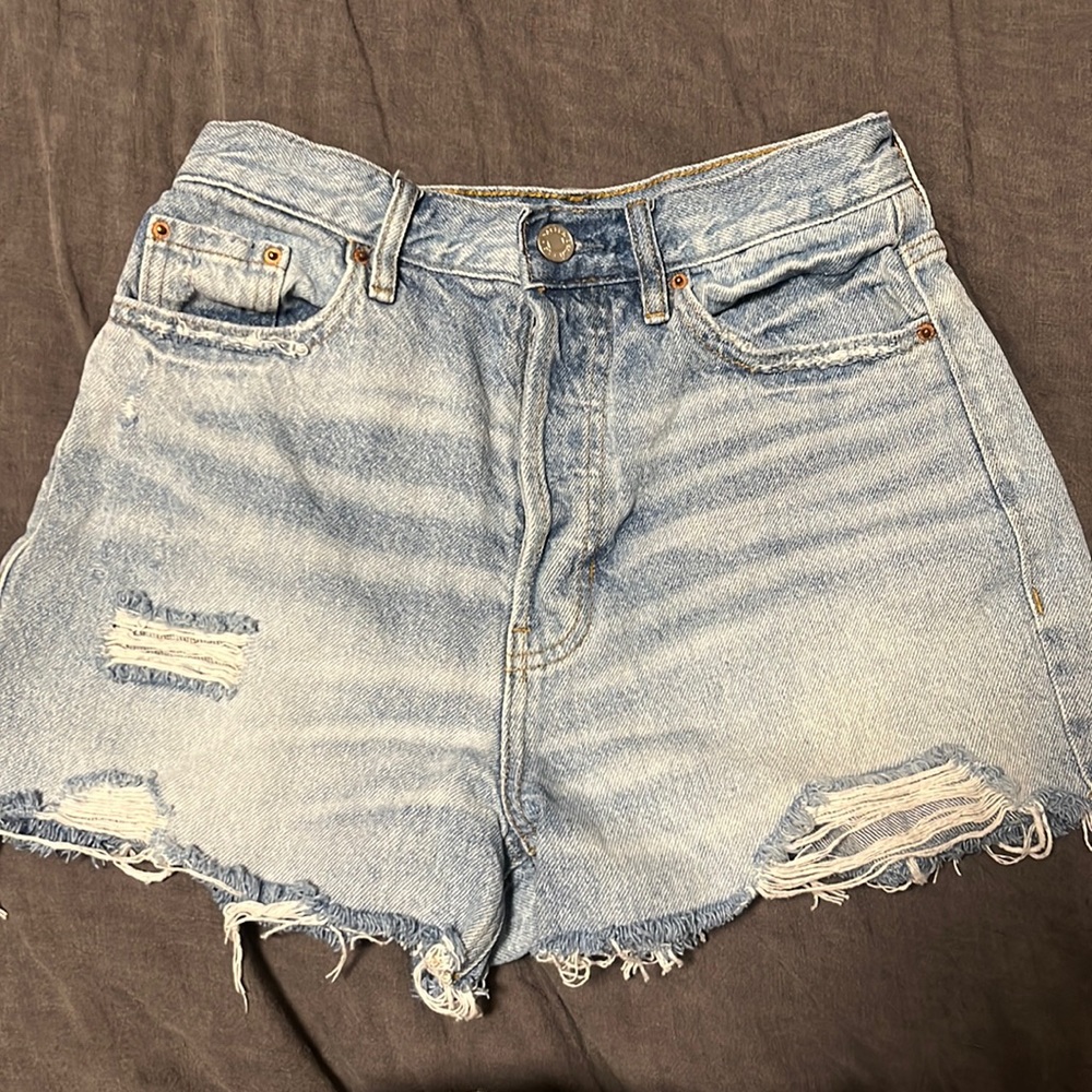 Pacsun Light Wash High Rise Denim Shorts